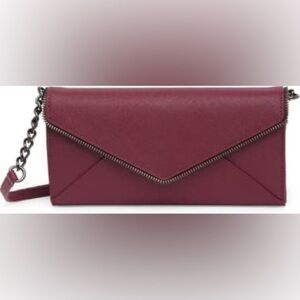 464- Rebecca Minkoff NWT Red Cleo Wallet on a Chain Crossbody